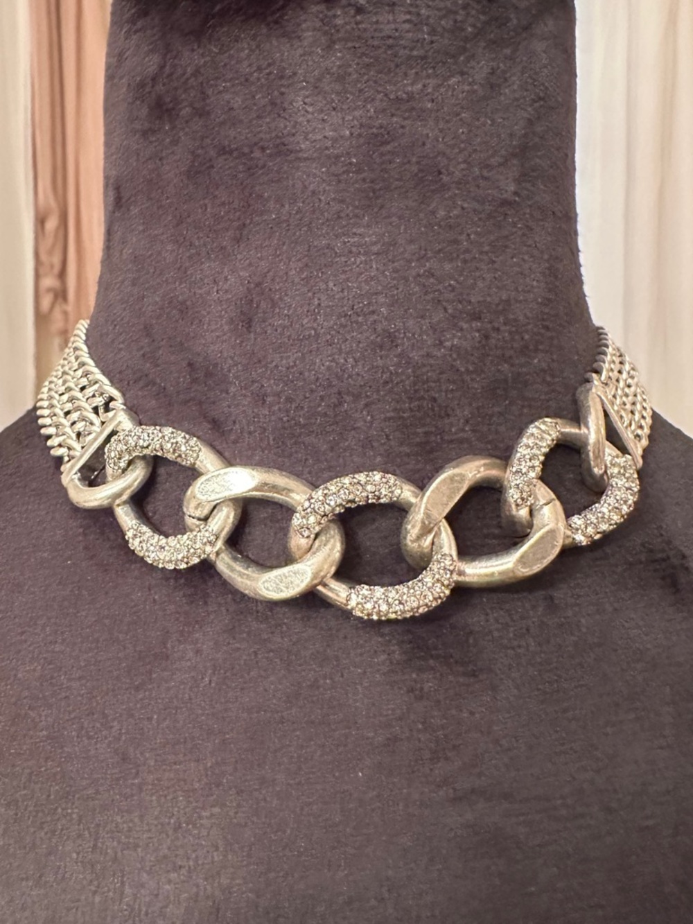 Vintage Silver Tone Statement Necklace